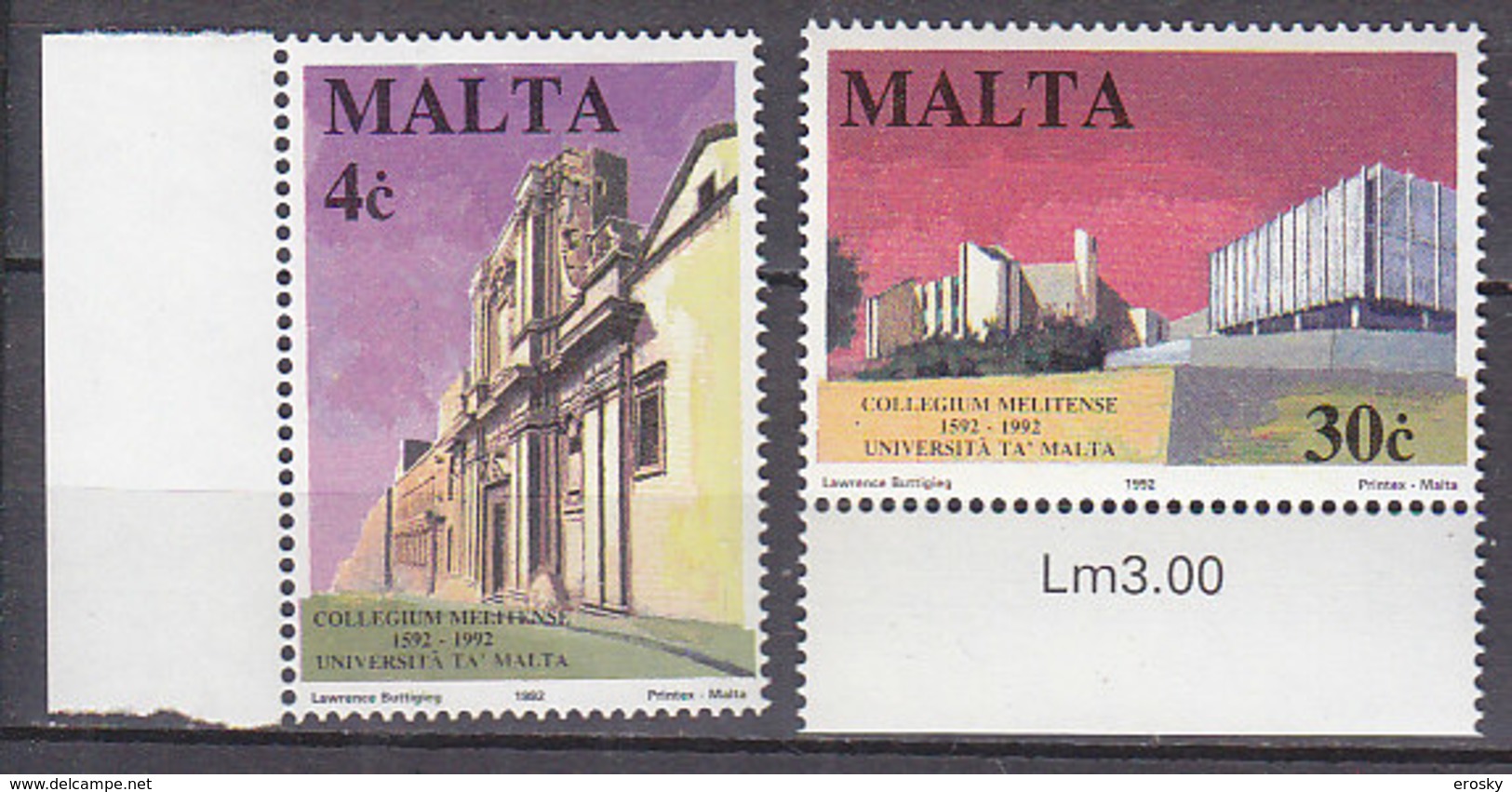 PGL AA0670 - MALTE MALTA Yv N°879/80 ** ARCHITECTURE - Malte