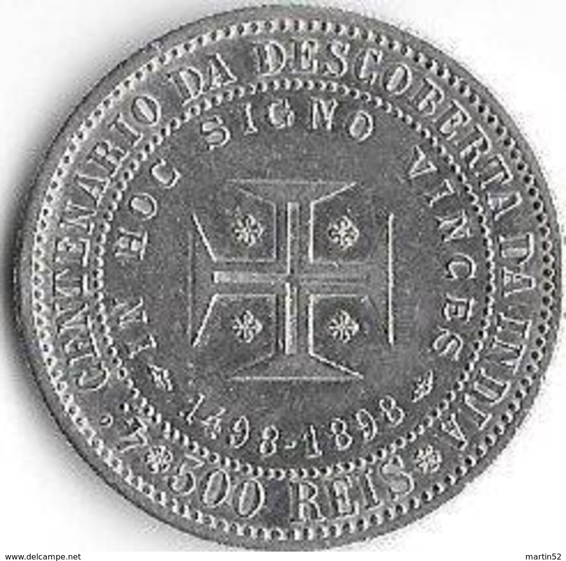 Portugal 1898: 4°CENTENARIO DA DESCOBERTA DA INDIA (CARLOS I REI & AMELIA RAINHA) 500 REIS XF (12.5g Silver 927 Fine) - Portugal