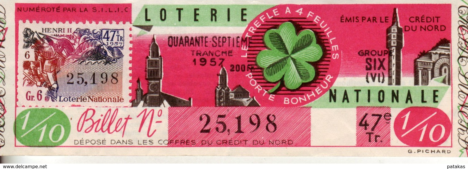 France - 397 - Le Trèfle à Quatre Feuilles Porte Bonheur - 47 ème Tranche 1957 - Lottery Tickets