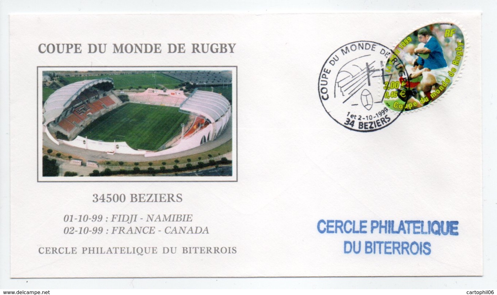 - FDC COUPE DU MONDE DE RUGBY BEZIERS 10.1999 - - Rugby