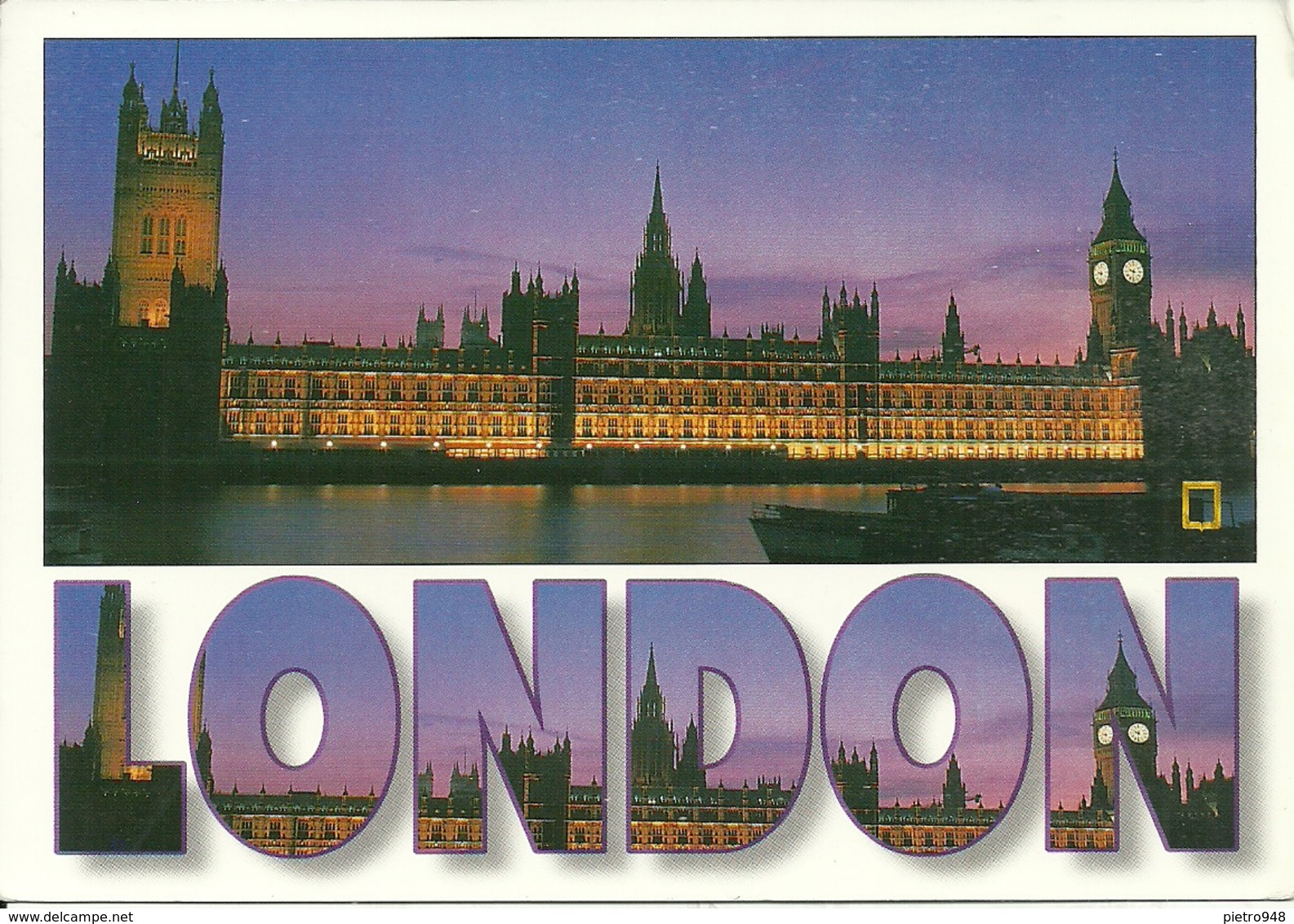 London (England, U. K.) Houses Of Parliament By Night, Stamp "the XVII Commonwealth Games 1996" - Houses Of Parliament