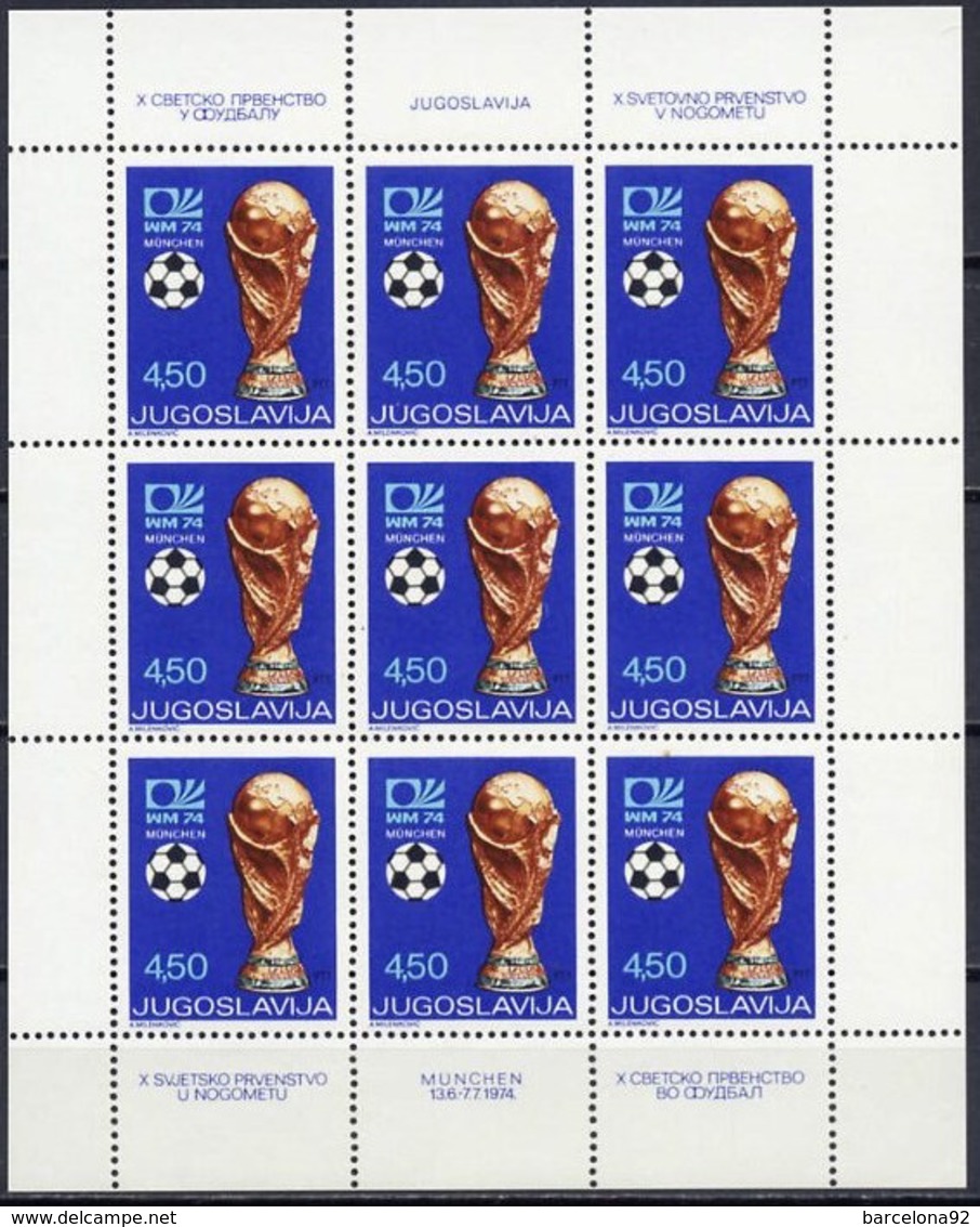 Jugoslavia - Mundiales Alemania 1974 - MH-1452 - Nuevo - 1974 – Germania Ovest