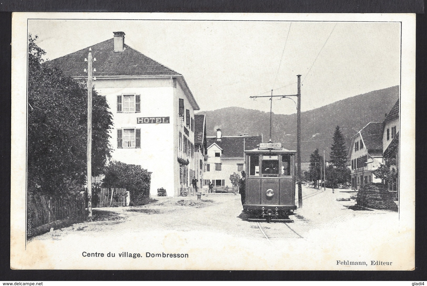 Dombresson - Tram - Tramway - Centre Du Village - Belebt - Animée -1907 - Dombresson 