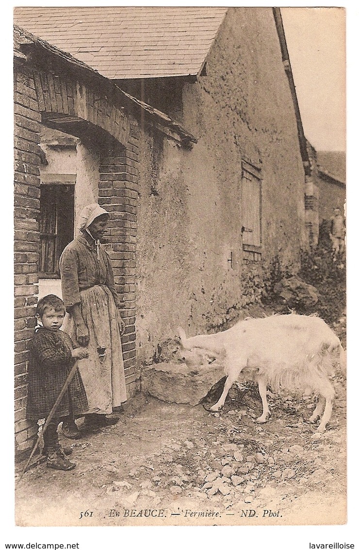 CPA EN BEAUCE FERMIERE CHEVRE CPA ASSEZ RARE BELLE CARTE !! - Autres & Non Classés