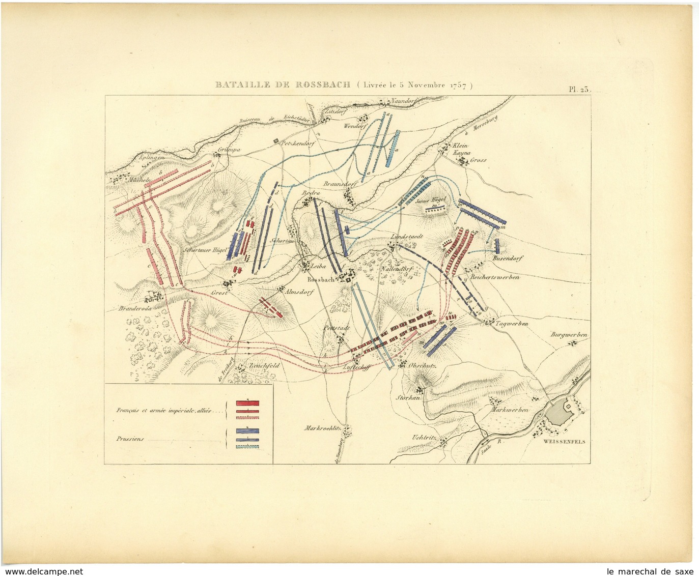Bataille De ROSSBACH 5 Novembre 1757 Guerre De Sept Ans Plan - Autres & Non Classés