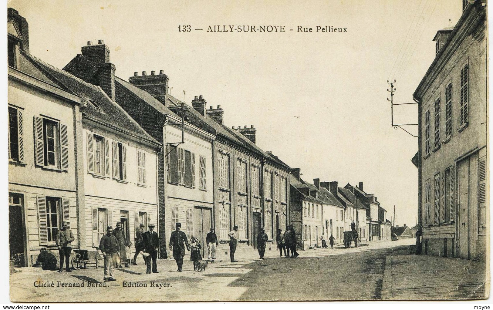 8096 -  Somme  - AILLY Sur  NOYE  :  Rue PELLIEUX    -  Circulée En 1915 - Ailly Sur Noye