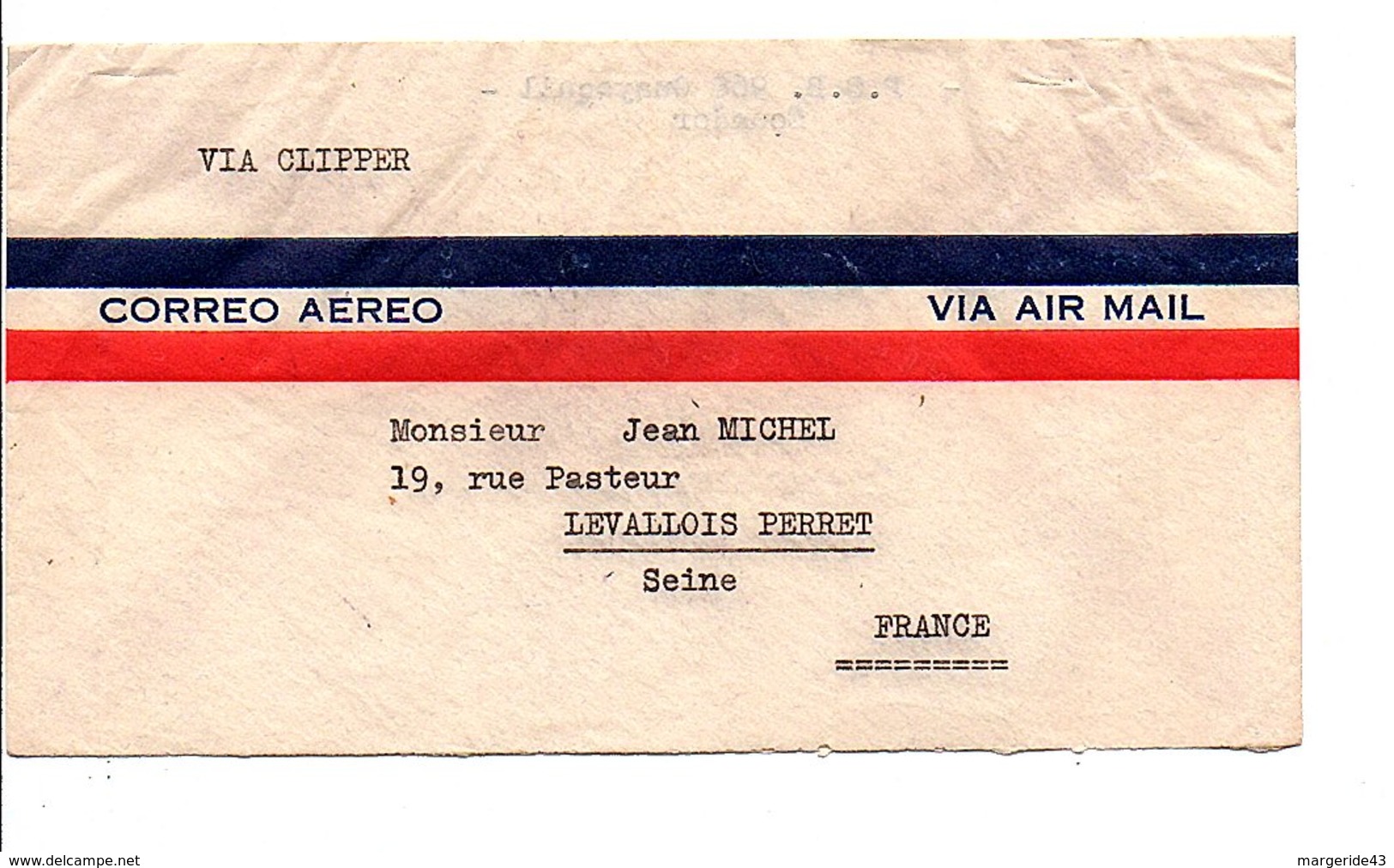 EQUATEUR 1939 LETTRE AVION POUR LA FRANCE - Equateur