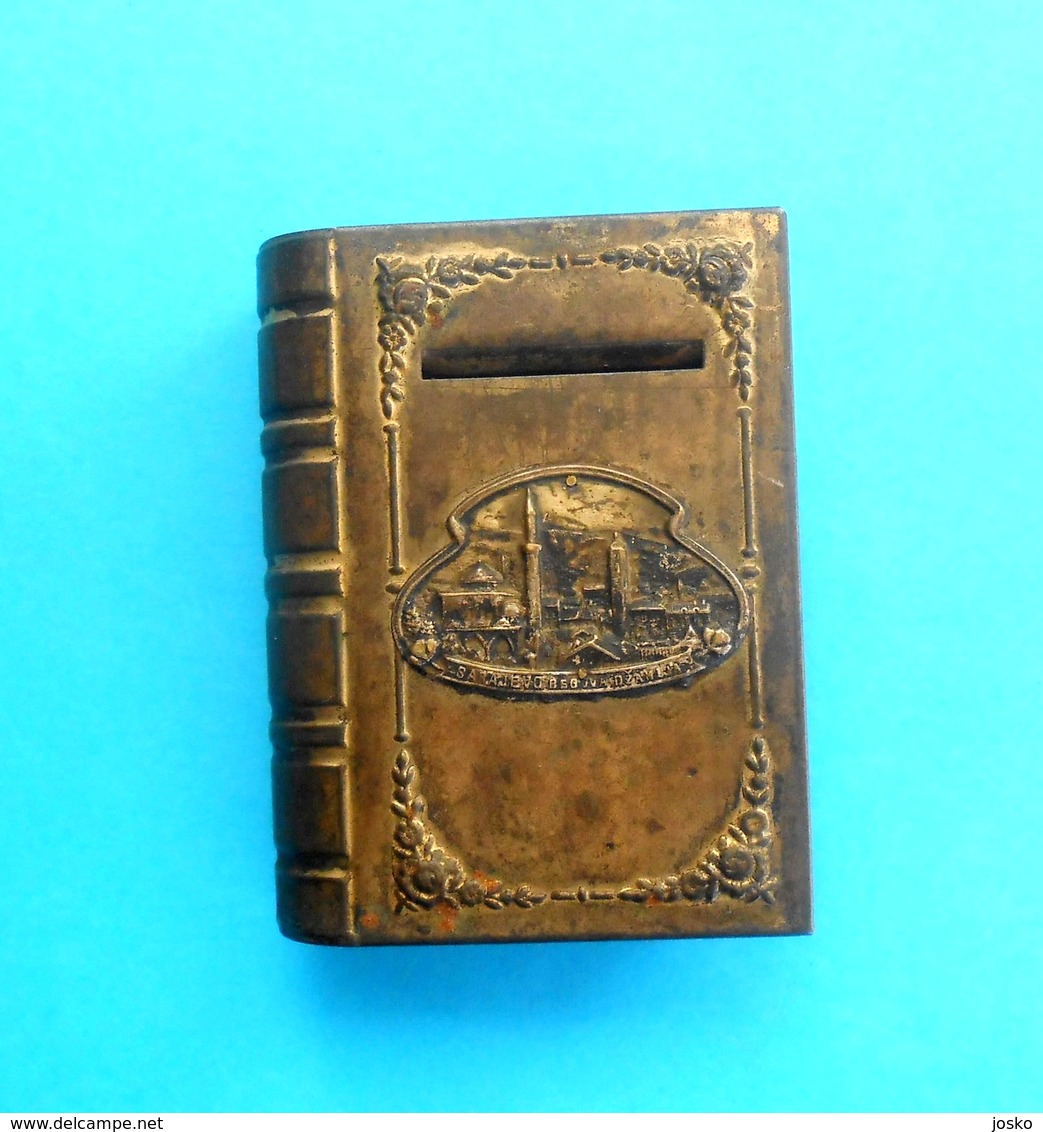 GAZI HUSREV-BEG'S MOSQUE ( Sarajevo, Bosnia ) Antique Small Book - Metal Money Box * Islam Religion Mosquée Tirelire RR - Art Oriental