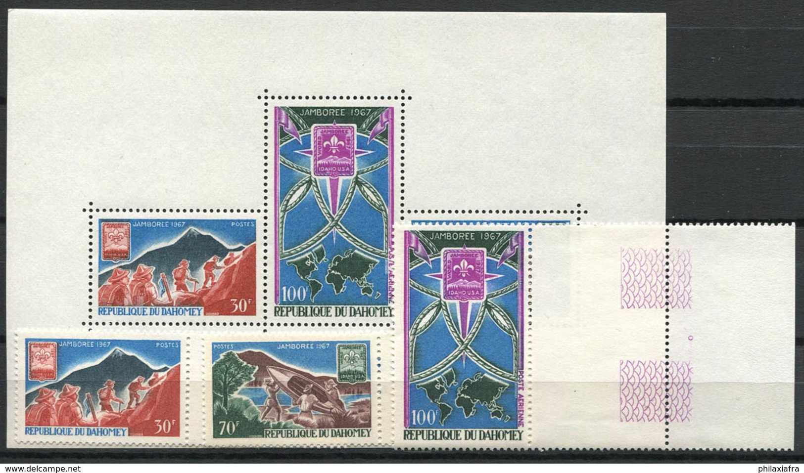 Bénin 1967 Mi. 321-323, Bl.9 Bloc Feuillet 100% Neuf ** Scoutisme - Bénin – Dahomey (1960-...)