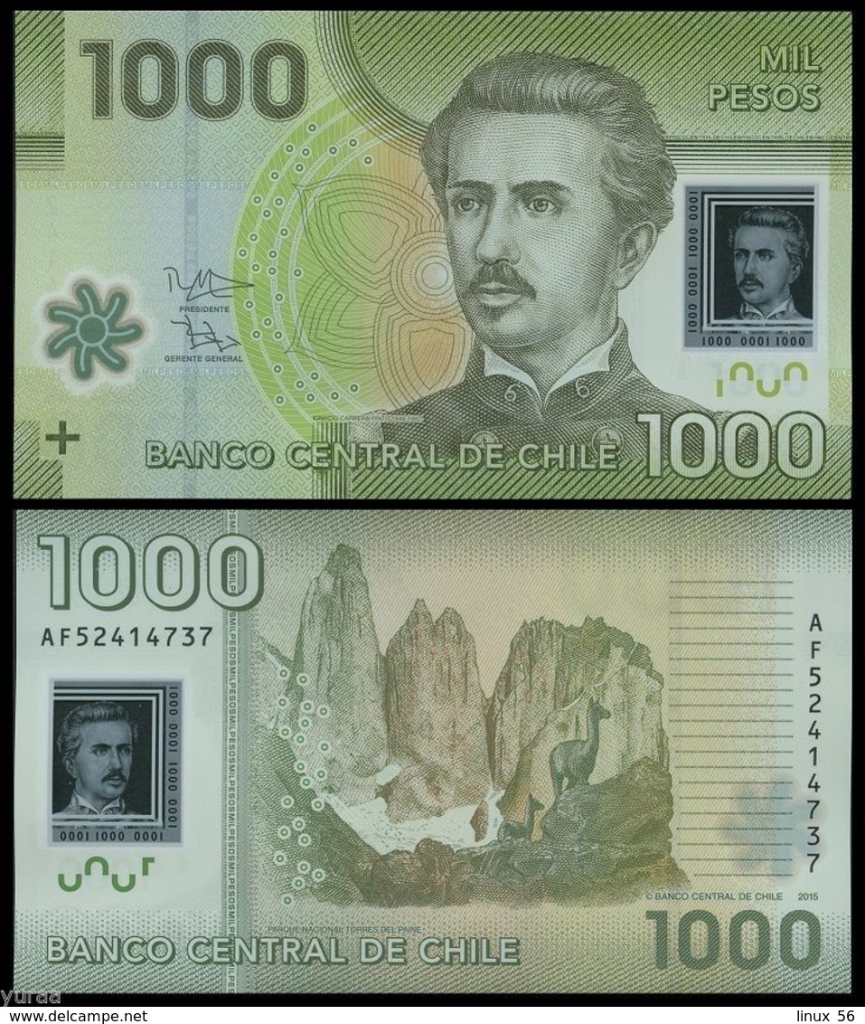 CHILE - 1.000 Pesos 2015 {Polymer} UNC P.161 F - Chile