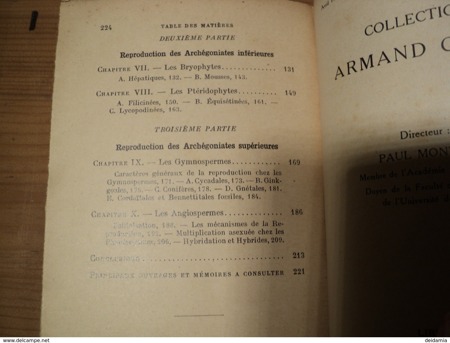 LA REPRODUCTION CHEZ LES PLANTES. 1942. COLLECTION ARMAND COLIN N°220 ROGER HEIM. SOUS DIRECTEUR AU MUSEUM NATIONAL D H - Sciences