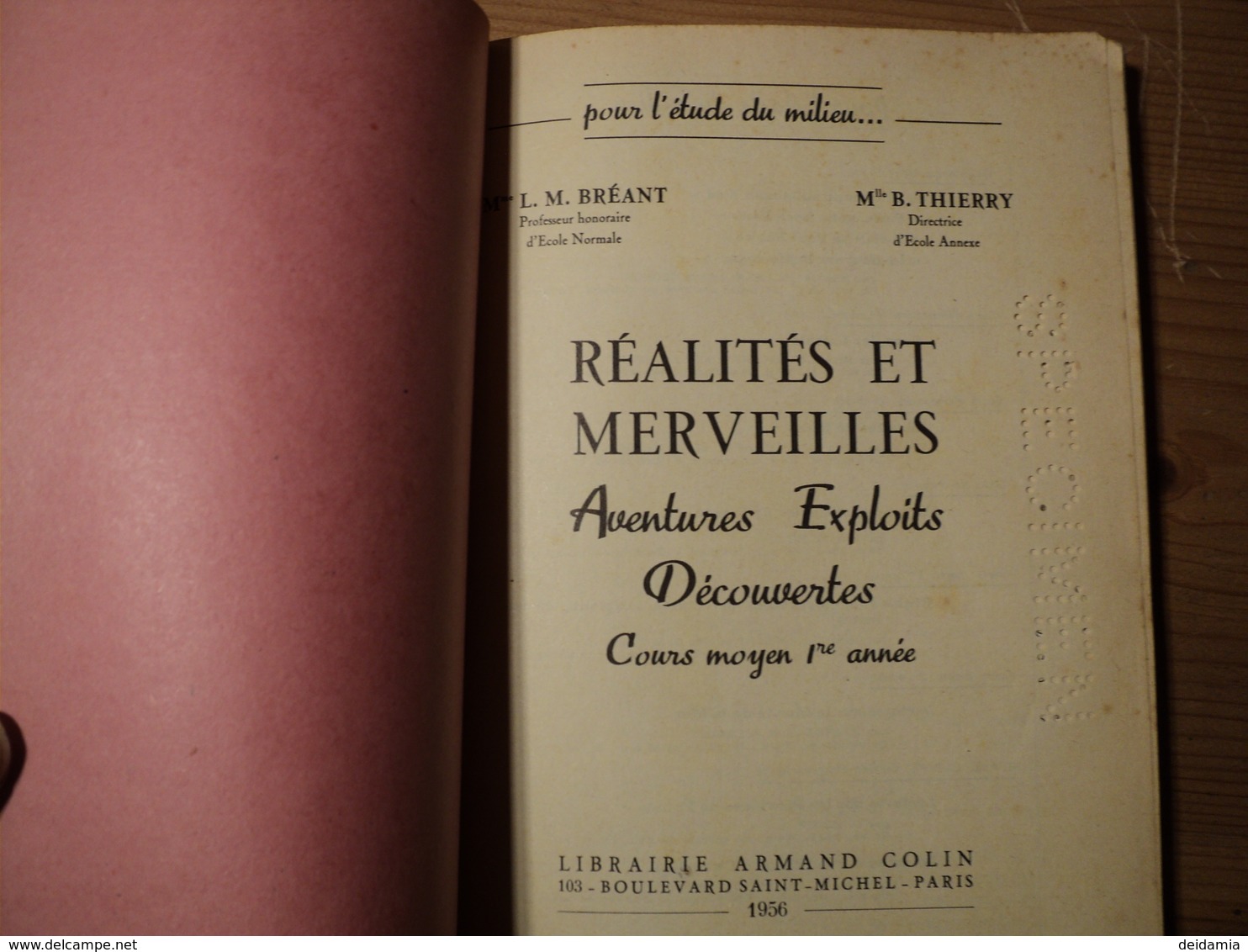 LIVRE DE LECTURES POUR LE COURS MOYEN 1° ANNEE. 1956. REALITES ET MERVEILLES SPECIMEN. ARMAND COLIN COLLECTION POUR L E - 12-18 Ans