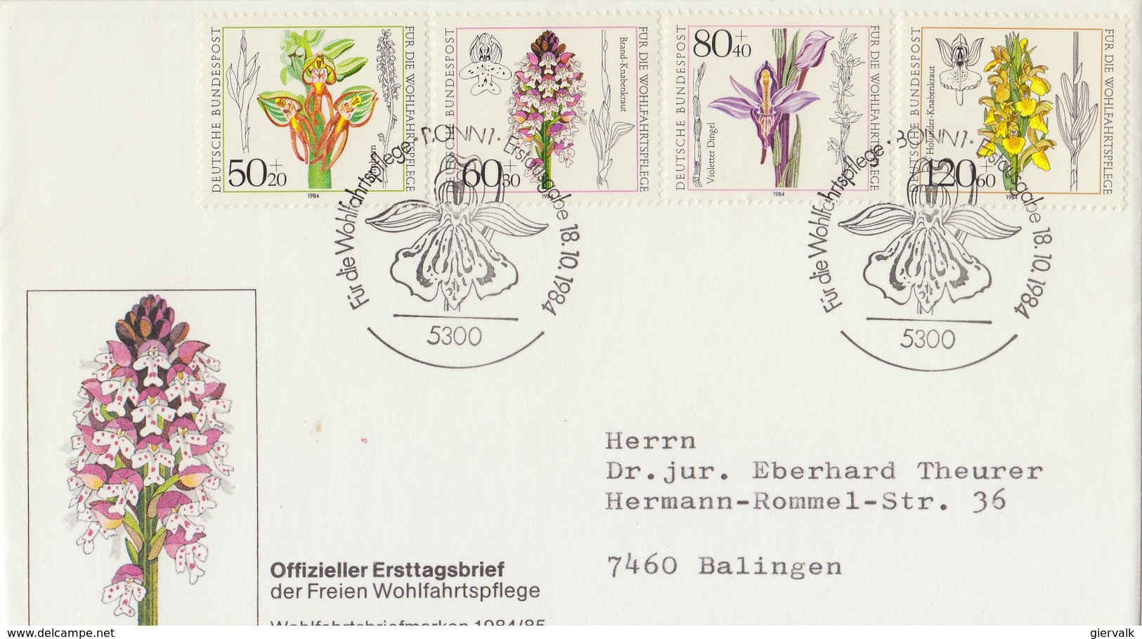 GERMANY 1984 FDC With Orchids.BARGAIN.!! - Brieven En Documenten