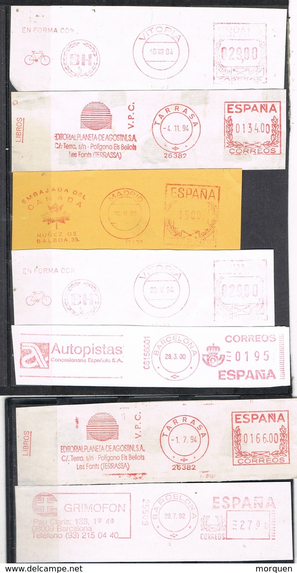 31927. Lote 12 Franqueos Mecanicos Comerciales ESPAÑA 1994-2002 - Cartas & Documentos