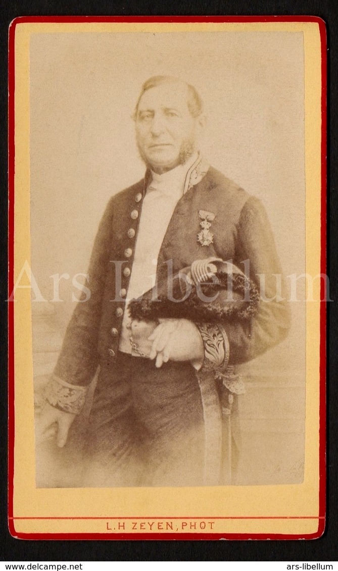 Photo-carte De Visite / CDV / Homme / Man / Burgemeester (?) / Maire (?) / Medaille / L. H. Zeyen / Liège / 1887 - Oud (voor 1900)