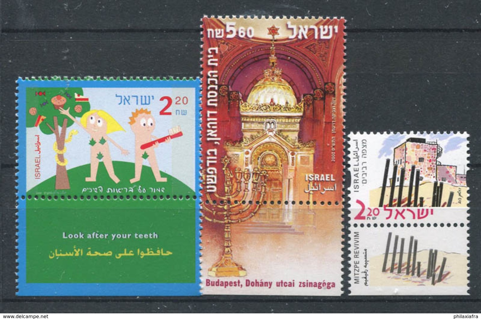 Israël 2000 Mi. 1570-1572 Neuf ** 100% WHO, Synagogue, Construction - Unused Stamps (with Tabs)