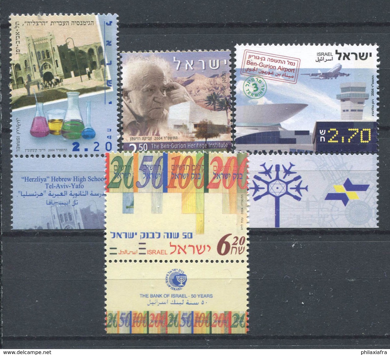 Israël 2004 Mi. 1797-1800 Neuf ** 100% Culture, Banque - Unused Stamps (with Tabs)