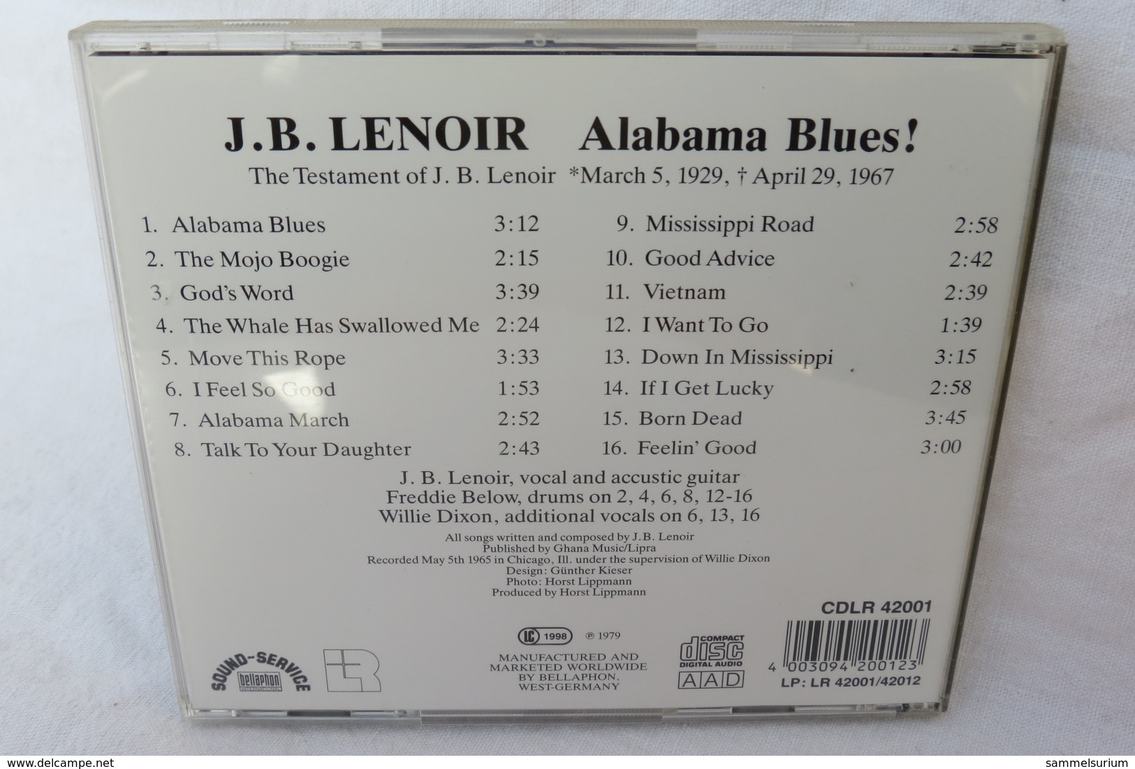 CD "J.B. Lenoir" Alabama Blues! - Blues