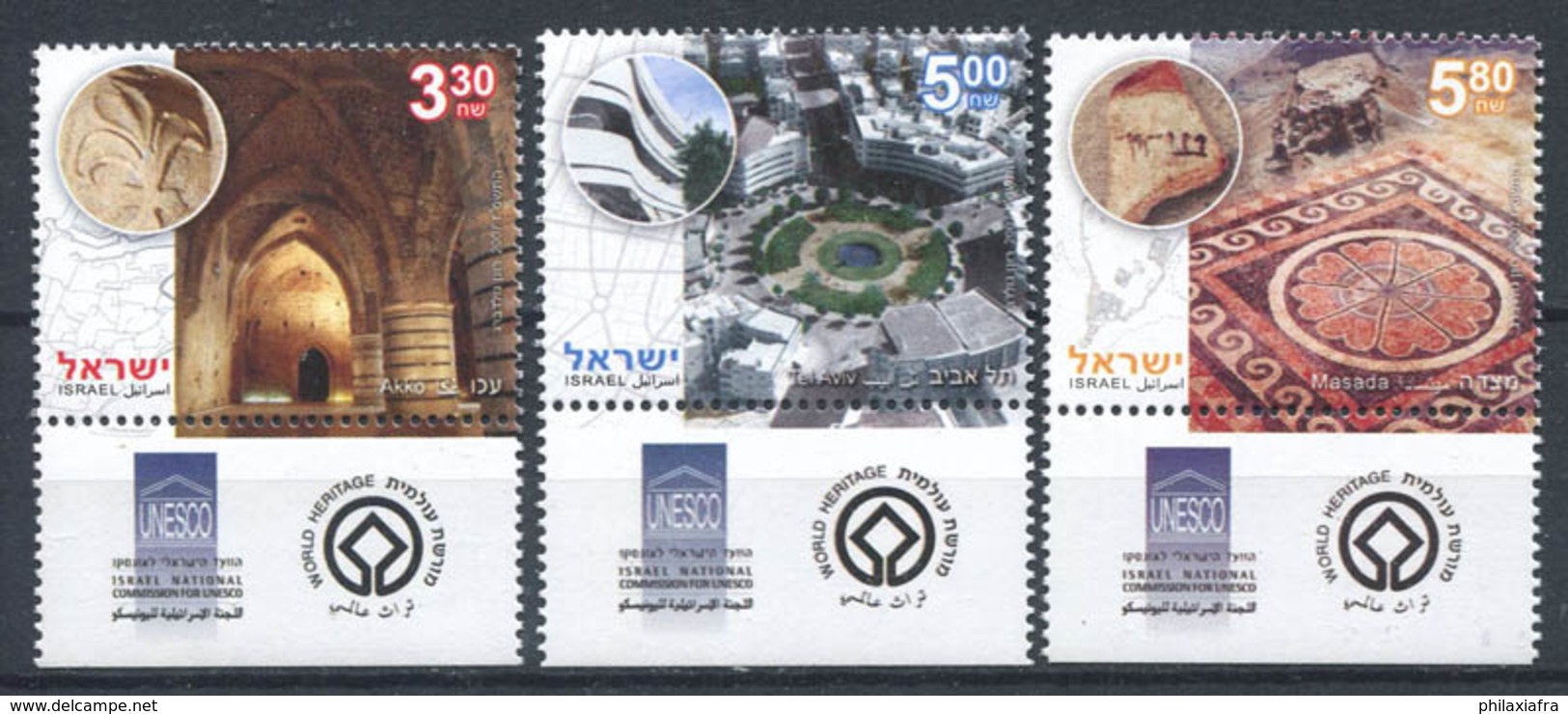 Israël 2007 Mi. 1928-1930 Neuf ** 100% UNESCO - Nuevos (con Tab)