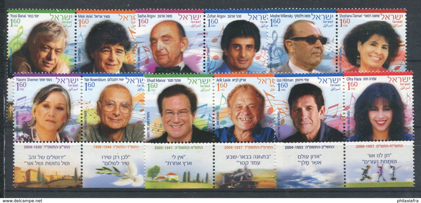 Israël 2009 Mi. 2051-2062 Neuf ** 80% Musiciens - Unused Stamps (with Tabs)