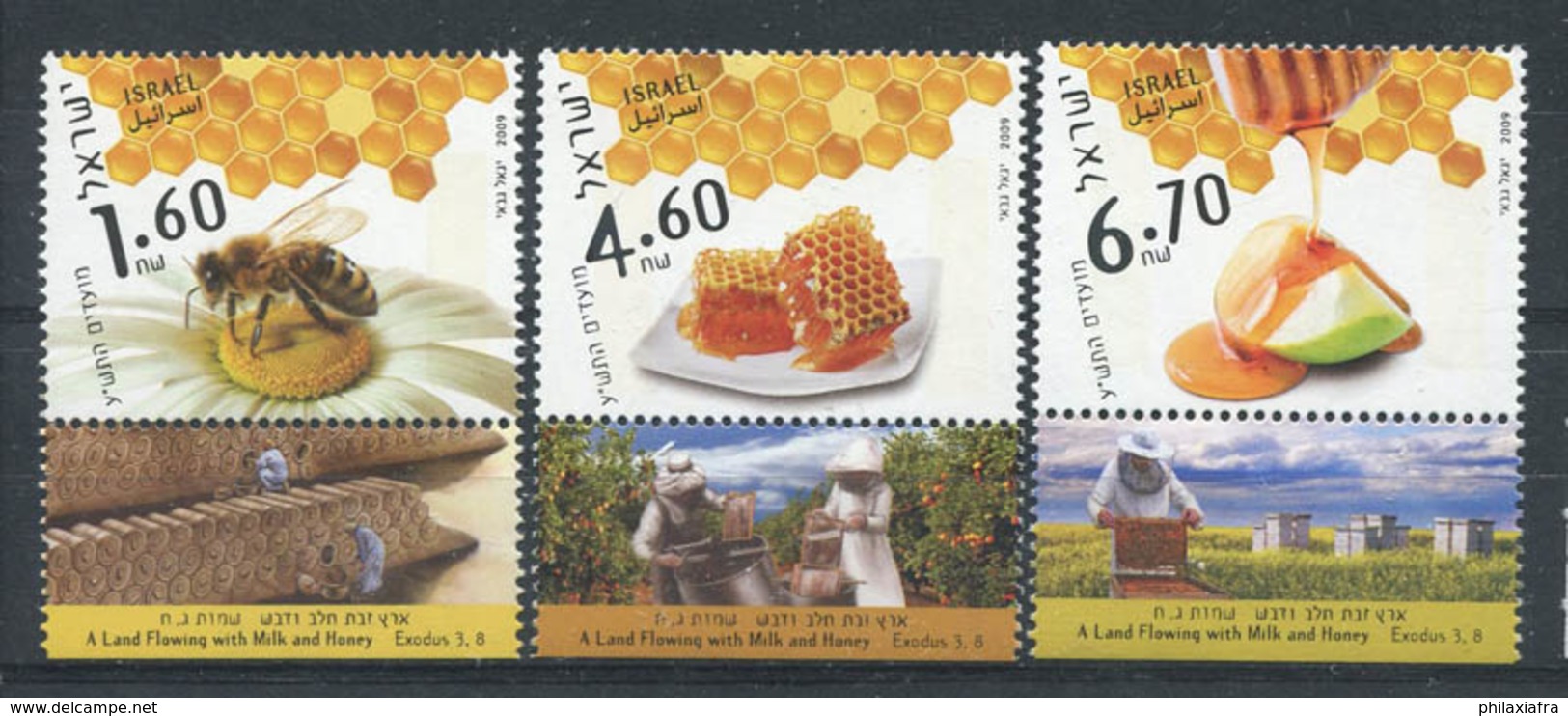 Israël 2009 Mi. 2077-2079 Neuf ** 100% Apiculture - Unused Stamps (with Tabs)