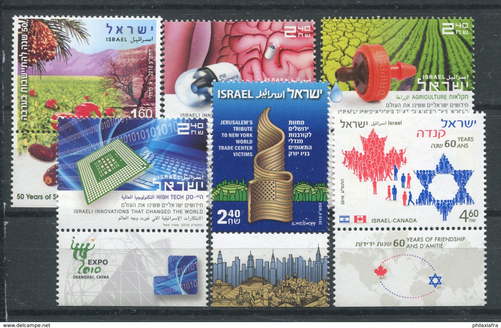 Israël 2010 Mi. 2103-2108 Neuf ** 100% EXPO, Monument, Canada - Unused Stamps (with Tabs)