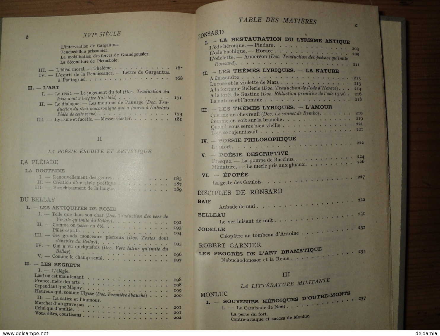 VIEUX LIVRE SUR LES TEXTES FRANCAIS DU XVI° SIECLE. 1956. CLASSES DE 3°/ 2° ET 1° PAR J.R. CHEVAILLIER ET PIERRE AUDIAT - 12-18 Ans