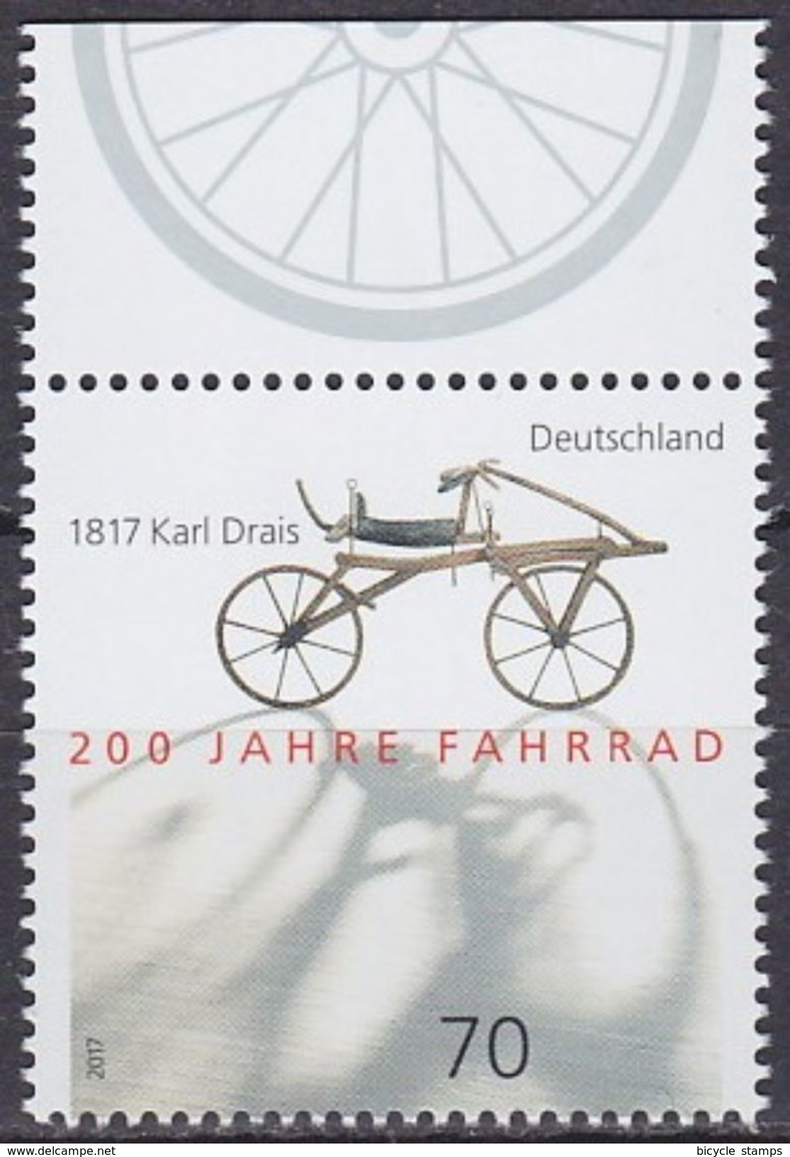 2017 ALLEMAGNE Germany Karl Drais 1817 ** MNH Vélo Cycliste Cyclisme Bicycle Cycling Fahrrad Radfahrer Bicicleta  [ed44] - Ciclismo