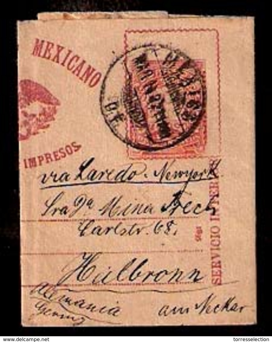 MEXICO - Stationery. 1897. DF - Germany. Complete. Mulitas Stat Wrapper. VF. - Mexico