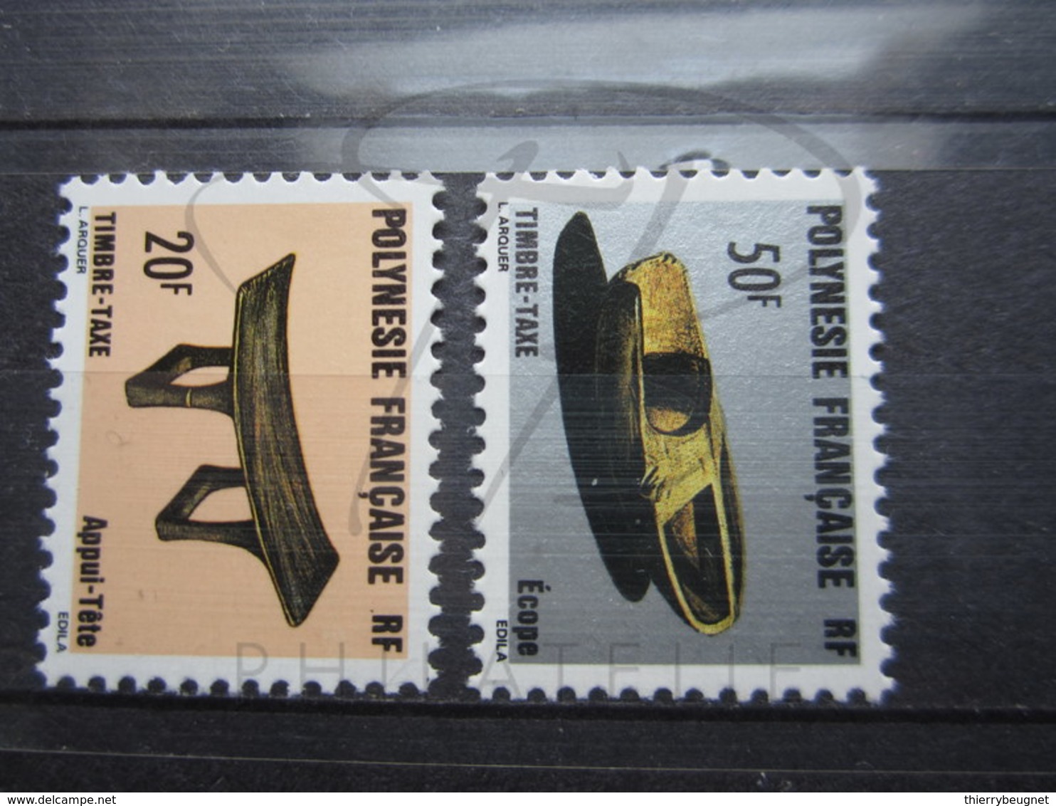 VEND BEAUX TIMBRES DE TAXES DE POLYNESIE N° 8 + 9 , XX !!! - Timbres-taxe