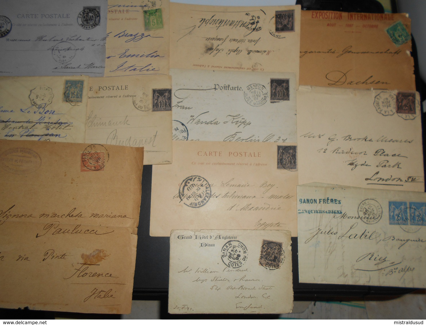 France Ceres , Lot De 11 Lettres,cartes Et 1 Devant La Plupart Pour L Etranger Etat Divers - 1871-1875 Ceres