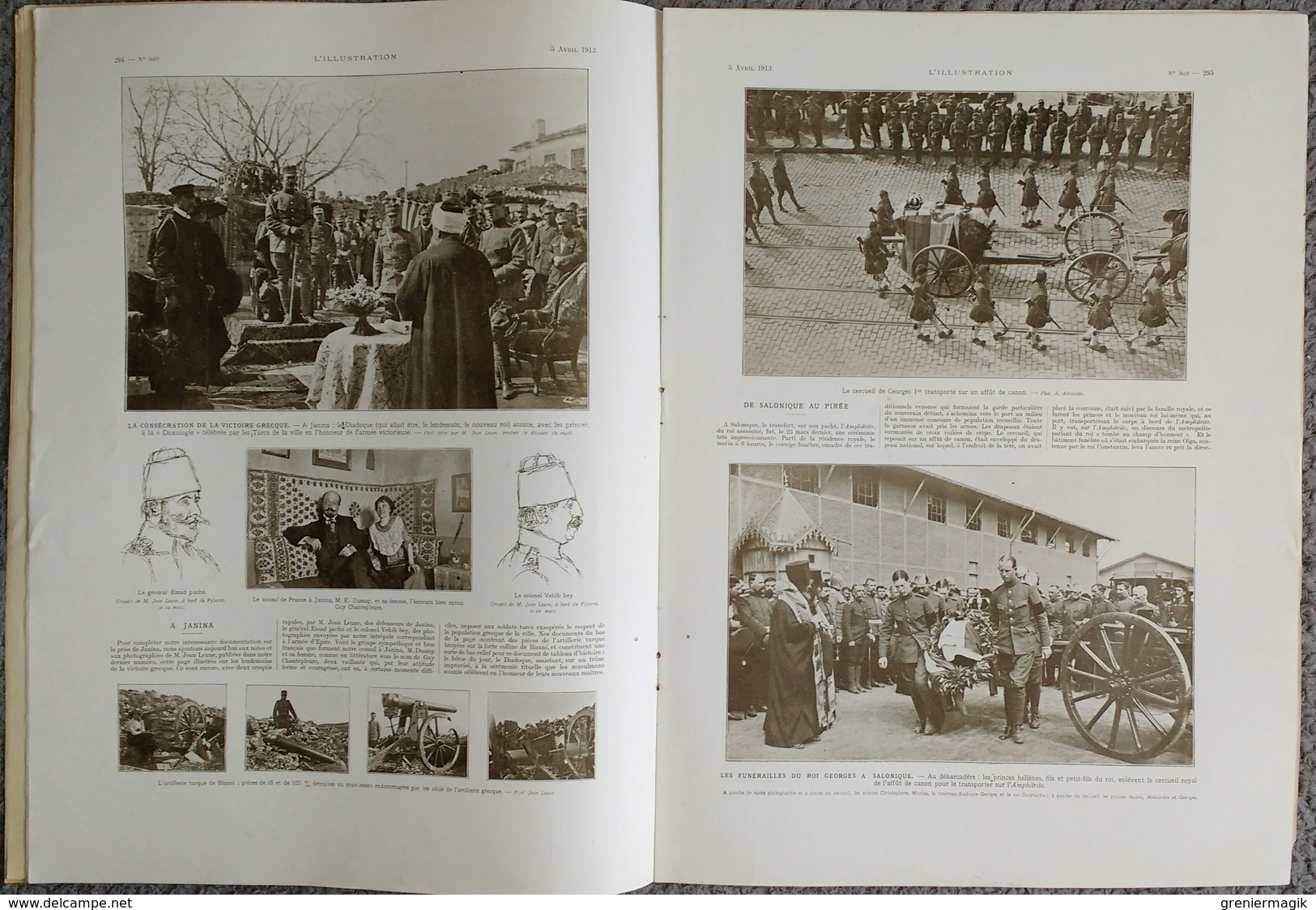 L'Illustration 3658 5 avril 1913 Andrinople/M. Poincaré à Montpellier/SEM/Janina/Grèce roi Georges/Maroc