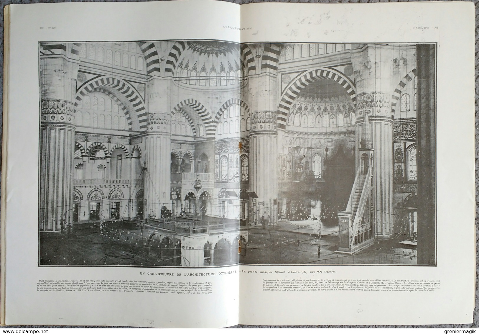 L'Illustration 3658 5 avril 1913 Andrinople/M. Poincaré à Montpellier/SEM/Janina/Grèce roi Georges/Maroc