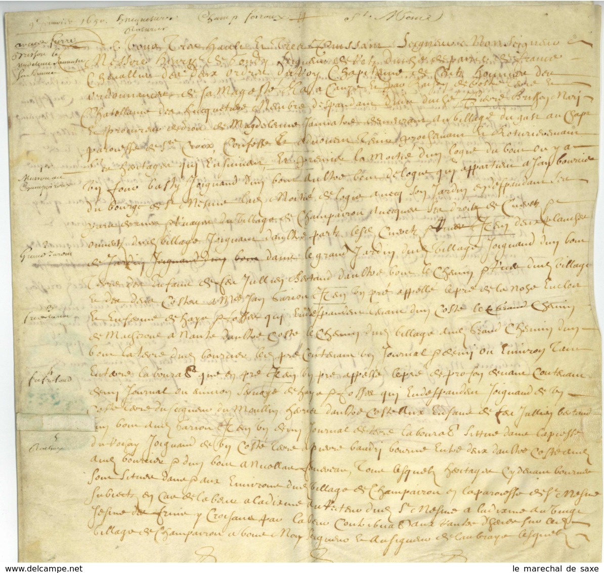 MACHECOUL 1650 Foulonneau Coussaye Brisson Duc De Retz Parchemin - Manuscripts