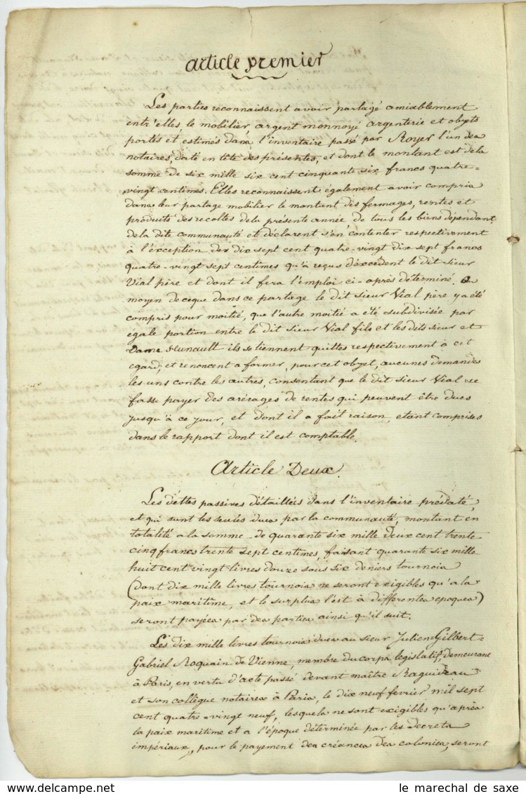 Jean-Antoine VIAL Angers 1805 Revolution 1793 Chalonnes-sur-Loire - Manuscrits