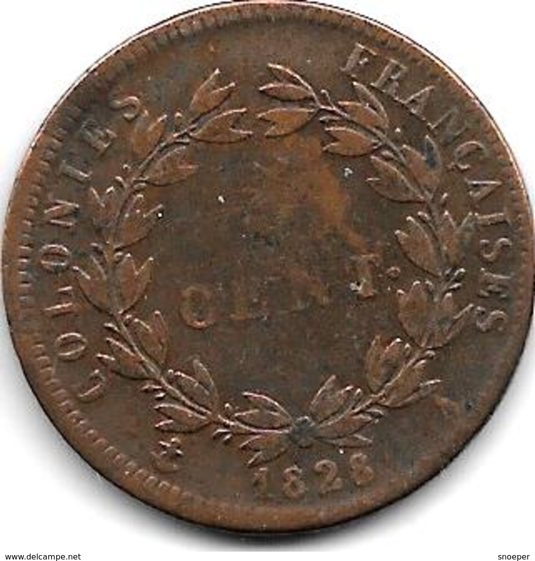 *french Colonies 5 Centimes 1828 A  Km 10.1 - Autres & Non Classés