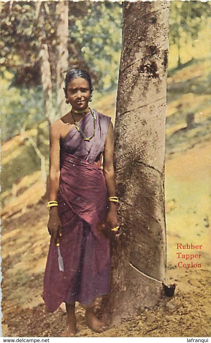 Pays Div- Ref R219- Ceylan - Ceylon - Arbres - Trees - Rubber Tapper - Ceylon - - Sri Lanka (Ceylon)