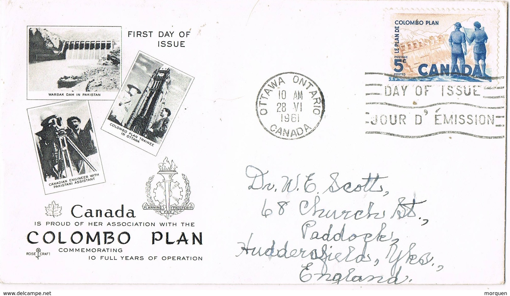 31936. Carta OTTAWA (Ontario) Canada 1961 To England. Colombo Plan - Cartas & Documentos