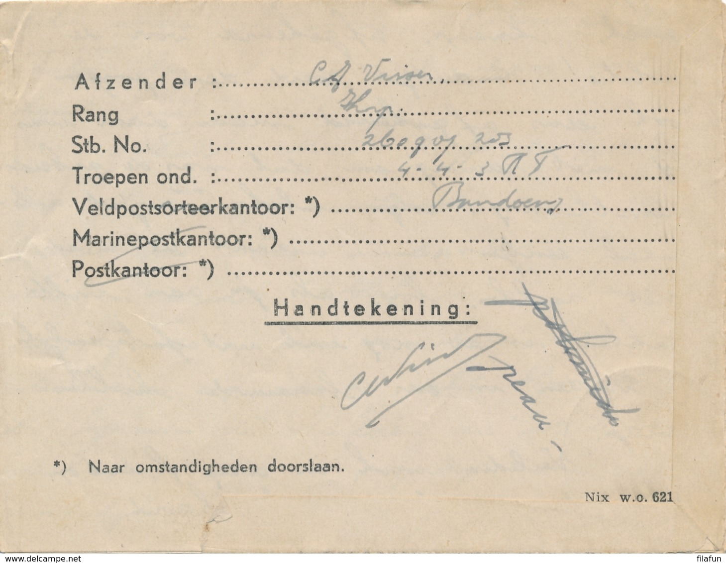 Nederlands Indië - 1948 - Militair Luchtpostblad G7 Van Veldpost Bandoeng Naar Den Haag / Nederland - Indes Néerlandaises