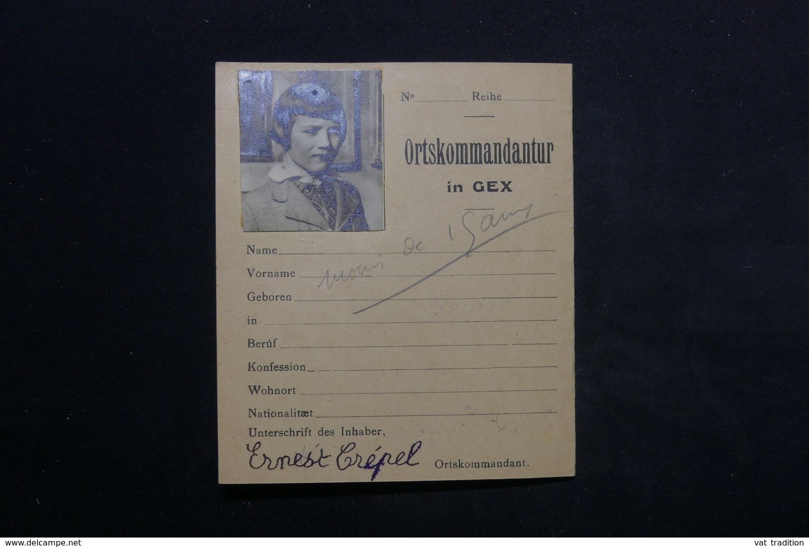 FRANCE - Document De La Gendarmerie De Gex  ( Fiche De Renseignements ) + Carte D 'Identité En 1941 - L 23518 - Documents