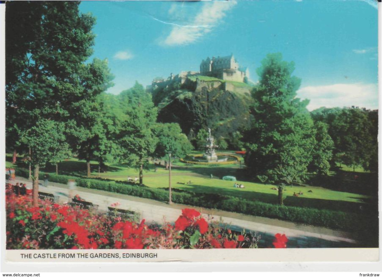 Postcard - The Castle From The Gardens, Edinburgh - Posted But Date Obscured Very Good - Unclassified