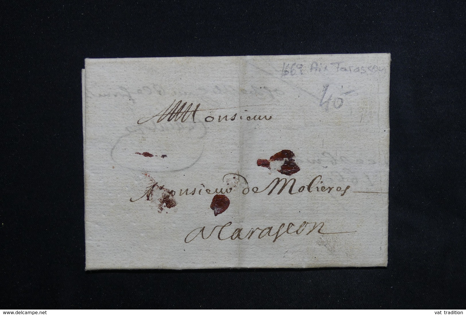 FRANCE - Lettre ( Pliage En Enveloppe ) De Aix Pour Tarascon En 1669 - L 23529 - ....-1700: Précurseurs