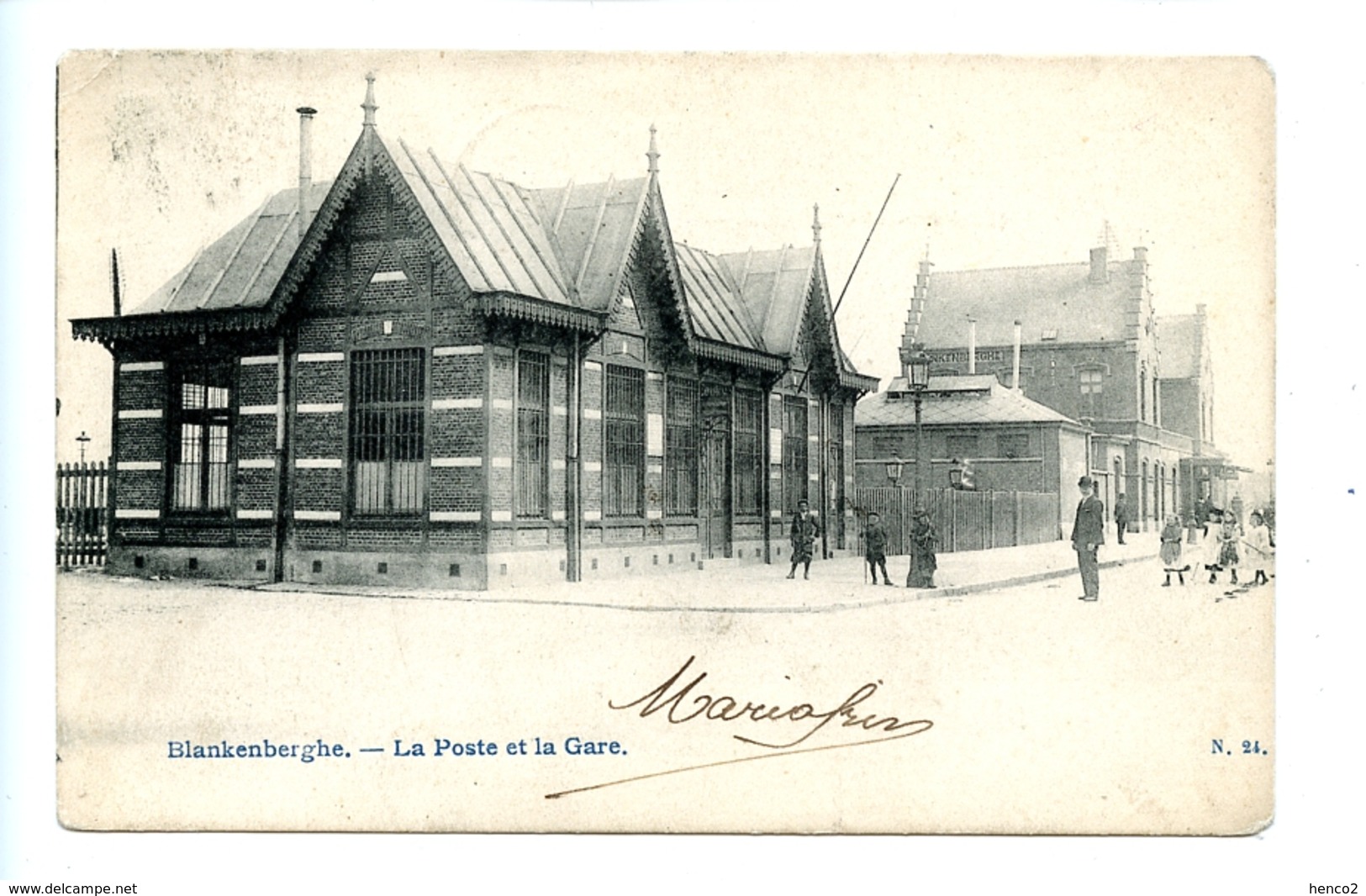 Blankenberghe - La Poste Et La Gare / N. 24 (1905) - Blankenberge