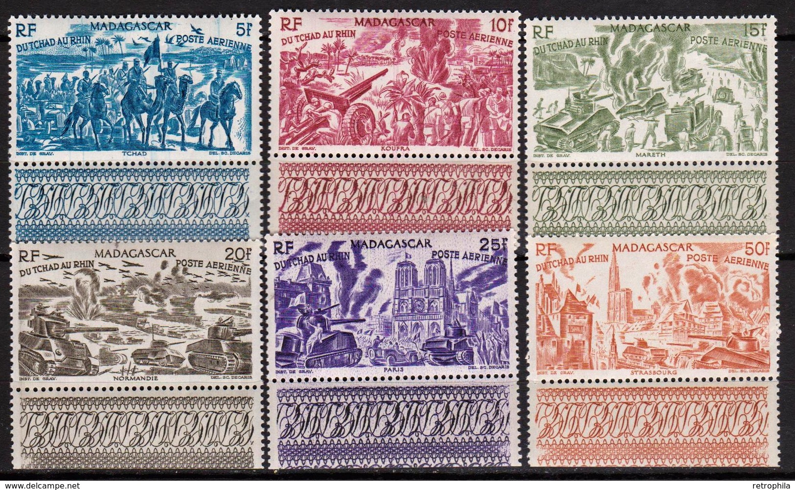 Madagascar - Colonie Française - Poste Aérienne 1946 - N° 66 à 71 - 6 Timbres Neufs - Airmail