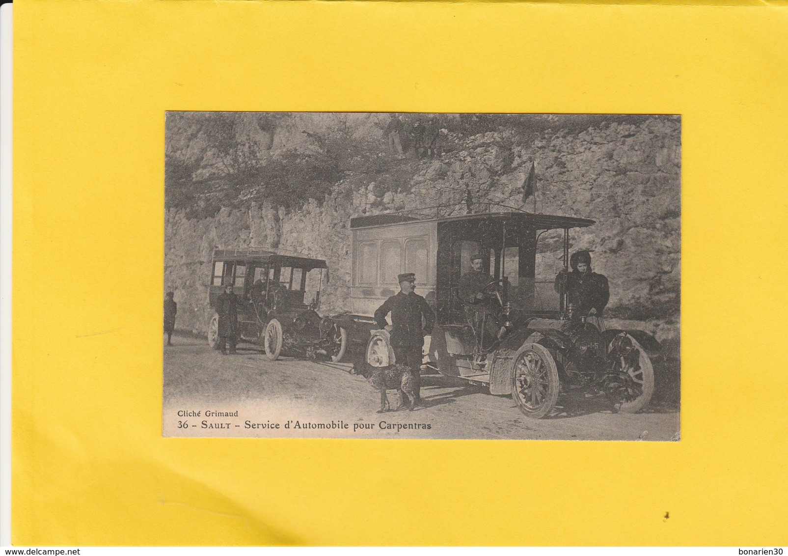 CPA 84 SAULT SERVICE AUTOMOBILES  AUTOBUS POUR CARPENTRAS  SUPERBE !!!!!!!! - Autres & Non Classés