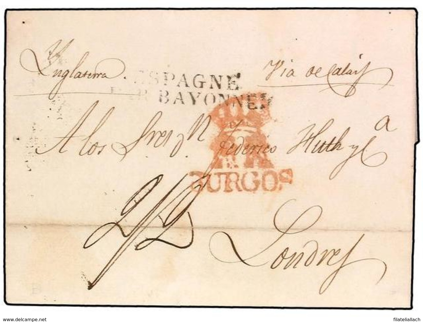 SPAIN: PREPHILATELIC MARKS  DP07 BURGOS - ...-1850 Prephilately