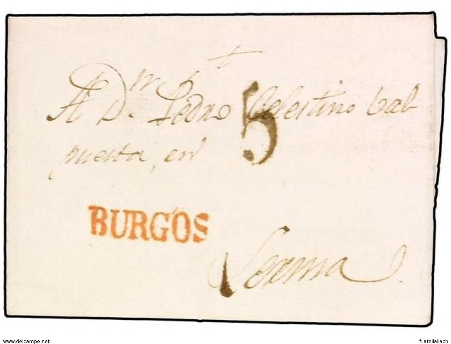 SPAIN: PREPHILATELIC MARKS  DP07 BURGOS - ...-1850 Prephilately