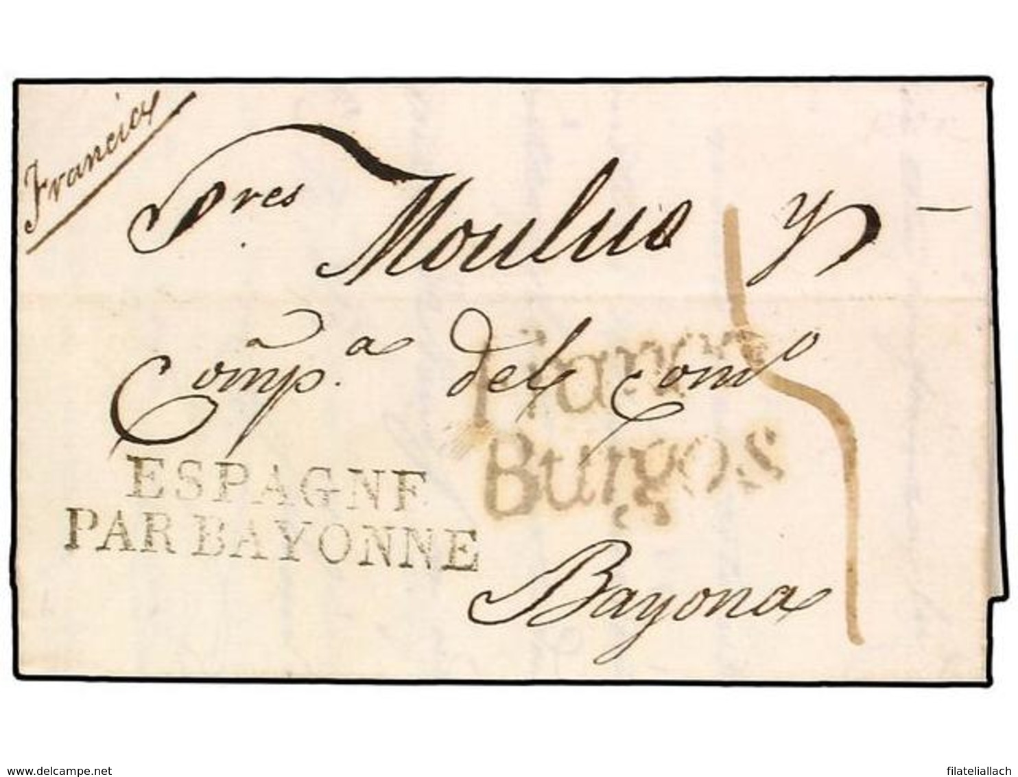 SPAIN: PREPHILATELIC MARKS  DP07 BURGOS - ...-1850 Vorphilatelie