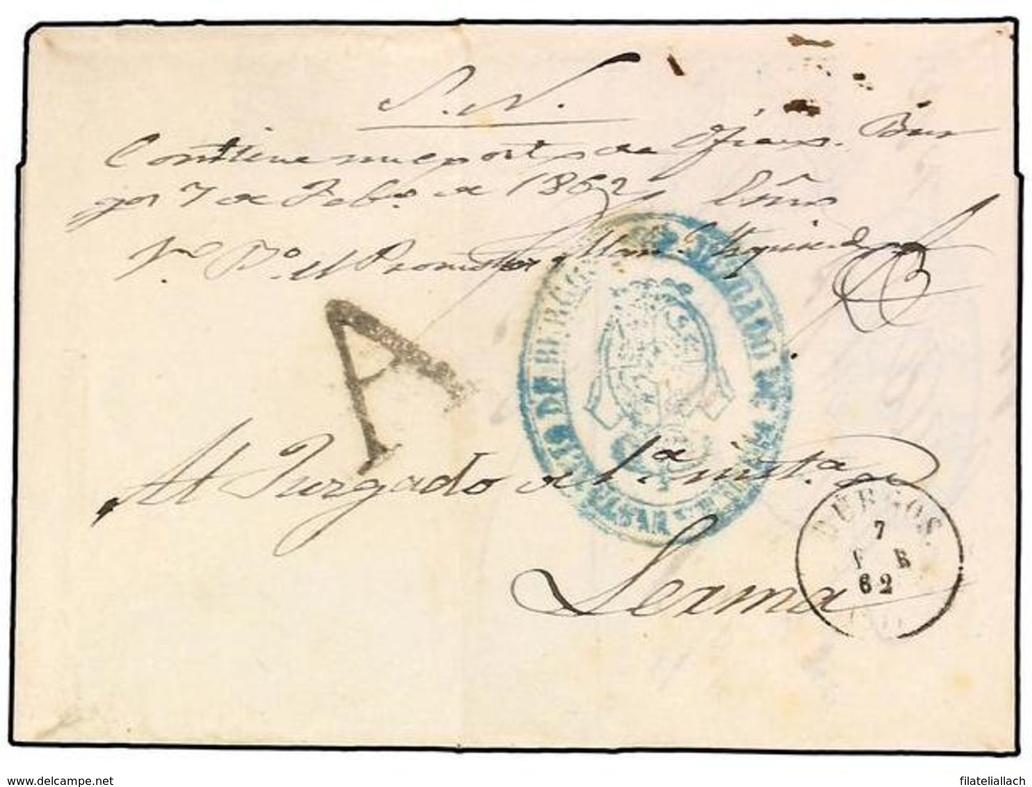 SPAIN: PREPHILATELIC MARKS  DP07 BURGOS - ...-1850 Prephilately