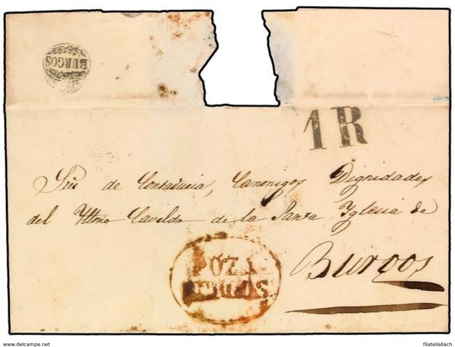 SPAIN: PREPHILATELIC MARKS  DP07 BURGOS - ...-1850 Prephilately